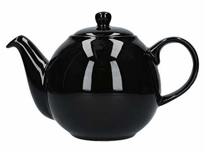 Picture of London Pottery Globe Teapot with Strainer, 4 Cup (900 ml), Gloss Black