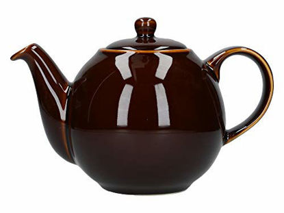 Picture of London Pottery Globe Teapot with Strainer, 4 Cup (900 ml), Rockingham Brown