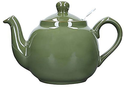 Picture of London Pottery Farmhouse Small Teapot with Infuser, Ceramic, Green, 2 Cup (600 ml)