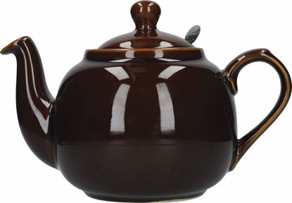 Picture of London Pottery Farmhouse Loose Leaf Teapot with Infuser, Ceramic, Rockingham Brown, 6 Cup (1.6 Litre)