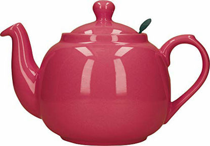 Picture of London Pottery Farmhouse Small Teapot with Infuser, Ceramic, Pink, 2 Cup (600 ml)