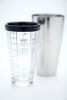 Picture of Barcraft Cocktail Shaker Set with Printed Recipes, Stainless Steel/Glass, 400 ml, Boston Silver