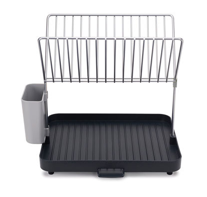 Picture of Joseph Joseph Y-Rack Dish Rack and Drain Board Set with Cutlery Organizer Drainer Drying Tray, Large, Gray