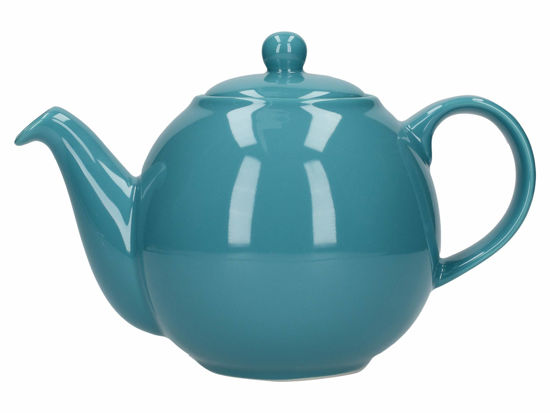 Picture of London Pottery Globe Teapot with Strainer, 4 Cup (900 ml), Aqua