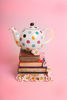 Picture of London Pottery Globe Polka Dot Teapot with Strainer, 2 Cup (500 ml), White/Multi Spot