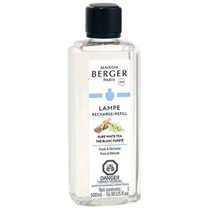 Picture of MAISON BERGER Pure White Tea Lampe Berger Refill for Home Fragrance Oil Diffuser, 16.9 Fluid Ounces-500 milliliters