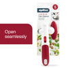 Picture of Zyliss Lock N' Lift Can Opener - Manual Can Opener with Built-In Magnet - Safety Can Opener with Stainless Steel Wheel - Handheld Kitchen Tool & Gadget - Red, 7.5"