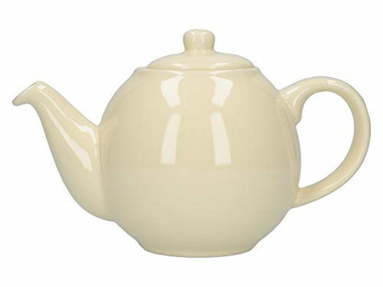 Picture of London Pottery Globe Small Teapot with Strainer, Ceramic, Ivory, 2 Cup Capacity (500 ml)