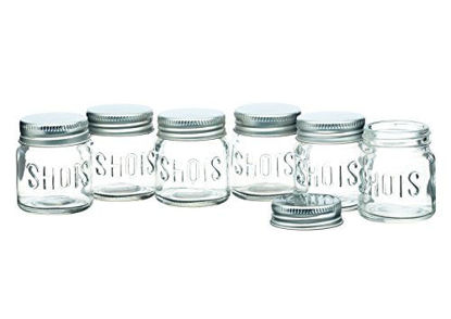 Picture of BarCraft Jar Shot Glasses with Lids, 60 ml (Set of 6), Verres Clairs