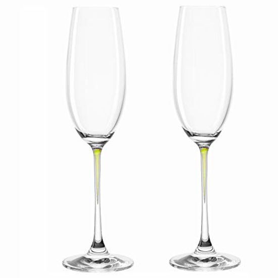 Picture of Leonardo La Perla Flute Champagne Glass, 7 ounce, Green