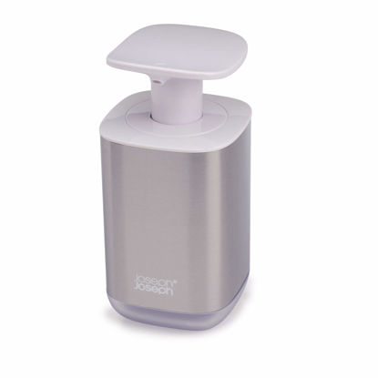 Picture of Joseph Joseph 70532 Presto Stainless-Steel Hygienic Easy-Push Soap Dispenser with Wide Pump, One-Size, White