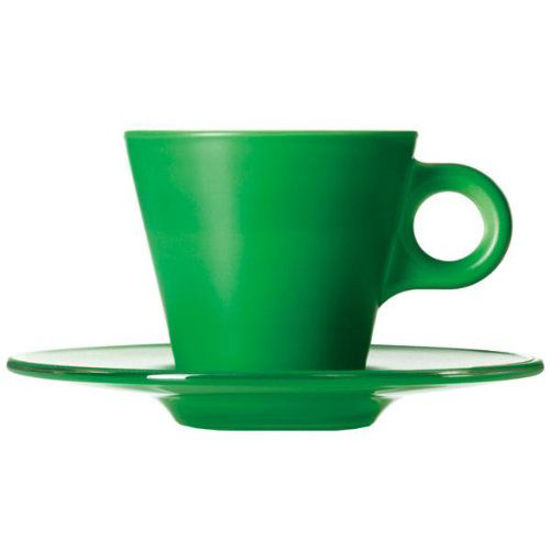 Picture of LEONARDO 012268 Ooh Magico Color Changing Espresso Cup and Saucer, Dark Green