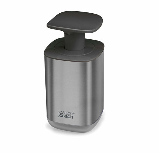 Picture of Joseph Joseph Presto Stainless-Steel Hygienic Easy-Push Soap Dispenser with Wide Pump, One-Size, Stainless Steel/Gray