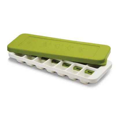 Picture of Joseph Joseph QuickSnap Ice Cube Tray with Cover Lid Easy-Release No-Spill Stackable Odor-Free Dishwasher Safe, Green