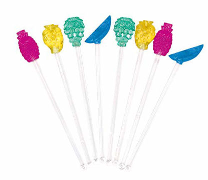 Picture of Pack Of 8 Novelty Fruit Pattern Cocktail Stirrers