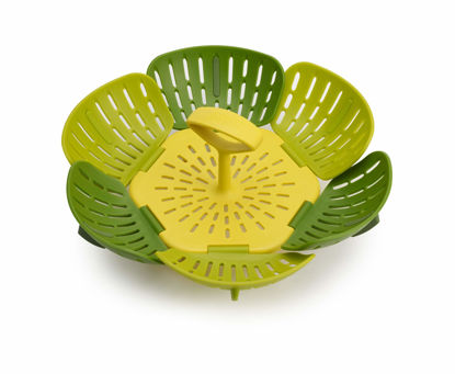 Picture of Joseph Joseph Bloom Steamer Basket Folding Non-Scratch BPA-Free Plastic and Silicone, Green