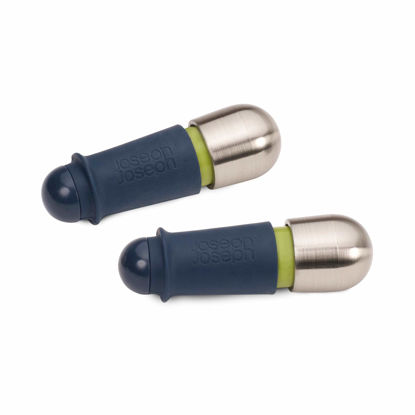 Picture of Joseph Joseph BarWise Twist-Lock Wine Stoppers, 2-Piece, Blue