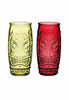 Picture of BarCraft Tiki Cocktail Glasses, 600 ml (1 Pint) - Red and Green (Set of 2)