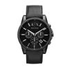 Picture of A|X ARMANI EXCHANGE Men's Stainless Steel Analog-Quartz Watch with Leather Calfskin Strap, Black, 22 (Model: AX2098)