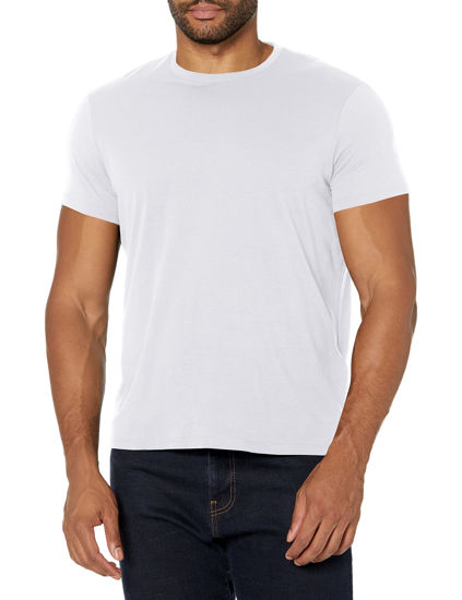 Picture of AX Armani Exchange Men's Solid Colored Basic Pima Crew Neck, White, Large