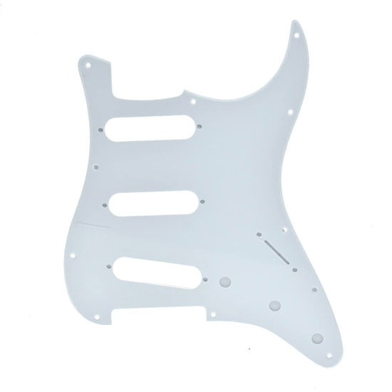 Picture of Dopro 11 Hole Vintage 62 Strat ST SSS Single Coil Pickups Guitar Pickguard Scratch Plate with Screws for American FD 62 Stratocaster White 1 Ply