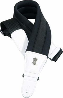 Picture of Levy's Leathers 3.25" Neoprene Guitar Strap with Genuine Leather Ends and Tri-Glide Height Adjustment; White (PM48NP3-WHT)