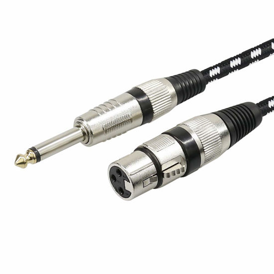 Picture of Microphone Cable 10ft, XLR Female to 1/4" TS Cables,Furui Nylon Braided 6.35mm (1/4 Inch) TS to XLR Cable (XLR Female to TS Male Unbalanced Cable) Gold-Plated Connectors