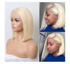 Picture of Blonde Lace Front Wigs Human Hair 13X4 Short straight 613 Bob Wig Pre Plucked 150% Density Glueless Brazilian Virgin Human Hair Wigs for Women with Baby Hair 10 Inch