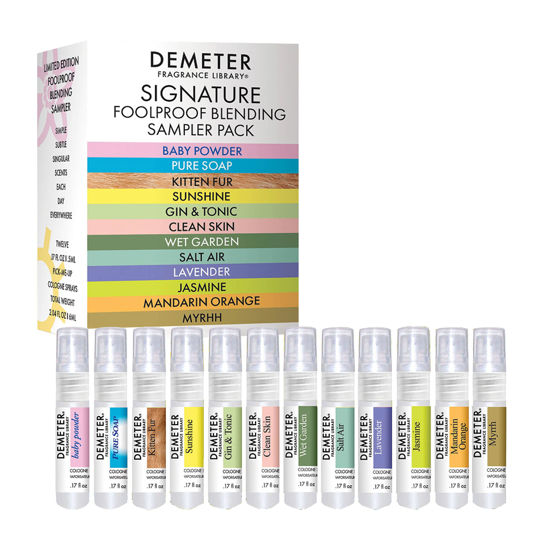 Picture of Demeter Fragrance Signature Blending Perfume Sampler Set - Set of 12 - Baby Powder, Pure Soap, Kitten Fur, Gin & Tonic, Wet Garden, & More