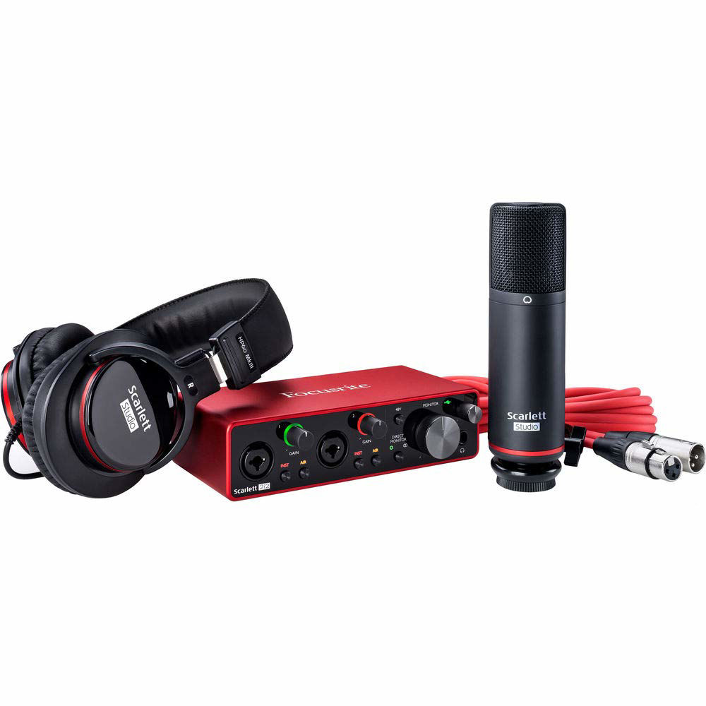 GetUSCart- Focusrite Scarlett 2i2 Studio 3rd Gen 2-in, 2-out USB Audio ...