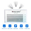 Picture of Individual Cluster Lashes 10 Roots Natural Eyelash Clusters D Curl 0.10mm Natural Black Soft Eyelashes 8-16mm Mixed DIY Individual Lashes Extension Handmade (Cluster Lashes-10D-0.10-D,8-16mm Mixed)