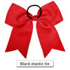 Picture of 12 Pcs Large Cheer Bows 8" Bulk Hair Bow Accessories with Ponytail Holder for Girls High School College Cheerleading