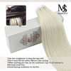 Picture of Moresoo Hair Extensions Tape in 20 Inch Tape in Human Hair Extensions #1000 White Blonde Tape in Hair Extensions Human Hair Skin Weft Hair Extensions Tape 50G/20PCS Remy Tape in Hair Glue on