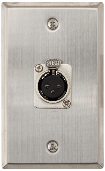 Picture of Seismic Audio Speakers Single XLR Female Connector, Stainless Steel Wall Plate