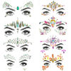 Picture of SHINEYES 8 Pcs Women Mermaid Face Gems Glitter,Rhinestone Rave ,Crystals Face Stickers, Eyes Face Body Temporary Tattoos