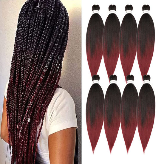 GetUSCart- Ubeleco 8 Packs Pre-stretched Braiding Hair,20 Inch Ombre Braiding  Hair Professional Soft Yaki Texture, Itch Free, Hot Water Setting Hair  Extensions for Braids (20in,1B/900)