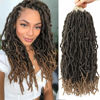 Picture of Natural Faux Locs Soft Locs Crochet Hair 18Inch 6 Packs Pre-looped Crochet Braids 21Strands/Pack Synthetic Braiding Hair (18inch(6 packs), #1B/27)