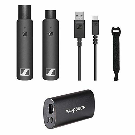 Picture of Sennheiser XSW-D XLR Base Set Wireless Microphone System with RAVPower Luster 6700mAh Charger & Fastener Straps (10-Pack) Bundle