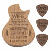 Picture of Engraved Guitar Pick Box For Wife, Guitar Shaped Guitar Pick Box, Personalized Wood Guitar Picks Box, Plectrum Container with 3 Pcs Guitar Pick for Guitar Standard Picks (To Wife)