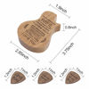 Picture of Engraved Guitar Pick Box For Wife, Guitar Shaped Guitar Pick Box, Personalized Wood Guitar Picks Box, Plectrum Container with 3 Pcs Guitar Pick for Guitar Standard Picks (To Wife)