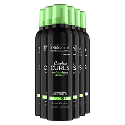 Picture of TRESemmé Flawless Curls Moisturizing Mousse Extra Hold Flawless Curls Styling Mousse 10.5 oz, 6 Count, White