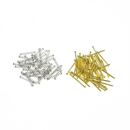 Picture of KAISH 50pcs Bass Guitar Pickup Mounting Screws Pickup Springs for Precision P Bass or J Bass or P90 Soap Bar Pickups Gold