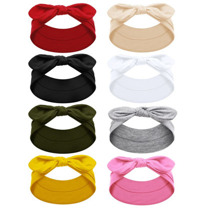 Picture of Tobeffect Headbands for Women with Bows Bandana Head Band Non Slip Rabbit Ears Hair Bands Strechy Yoga Workout Sport Running Hair Wrap