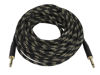 Picture of Monoprice Braided Cloth 1/4 Inch (TS) Male 20AWG Instrument Cable Cord - 50 Feet- Black (Gold Plated)