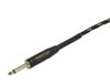 Picture of Monoprice Braided Cloth 1/4 Inch (TS) Male 20AWG Instrument Cable Cord - 50 Feet- Black (Gold Plated)