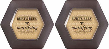 Picture of Burts Bees 100% Natural Mattifying Powder Foundation, Sand - 0.3 Ounce (Pack of 2)