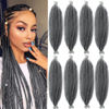 Picture of 8 Packs T gray Pre-Separated Springy Afro Twist Hair Synthetic Marley Twist Braiding Hair for Black Women (24 inch, T gray)