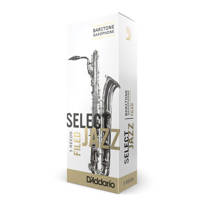 Picture of Rico Select Jazz Baritone Sax Reeds, Filed, Strength 2 Soft, 5-pack