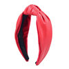 Picture of YETASI Candy Red Leather Knotted Headband for Women is Uniquely Made of Non Slip Material for Your Comfort. Candy Red Headband is Classy. Leather Headbands for Women get Compliments. Well Made Top Knot Headband for Women