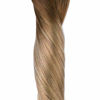 Picture of Ombre Clip in Hair Extensions Human Hair 120g 20inch Long Straight Full Head #2 Dark Brown Fading to #6 Chestnut Brown and Ash Brown Highlighted Clip on Hair Pieces